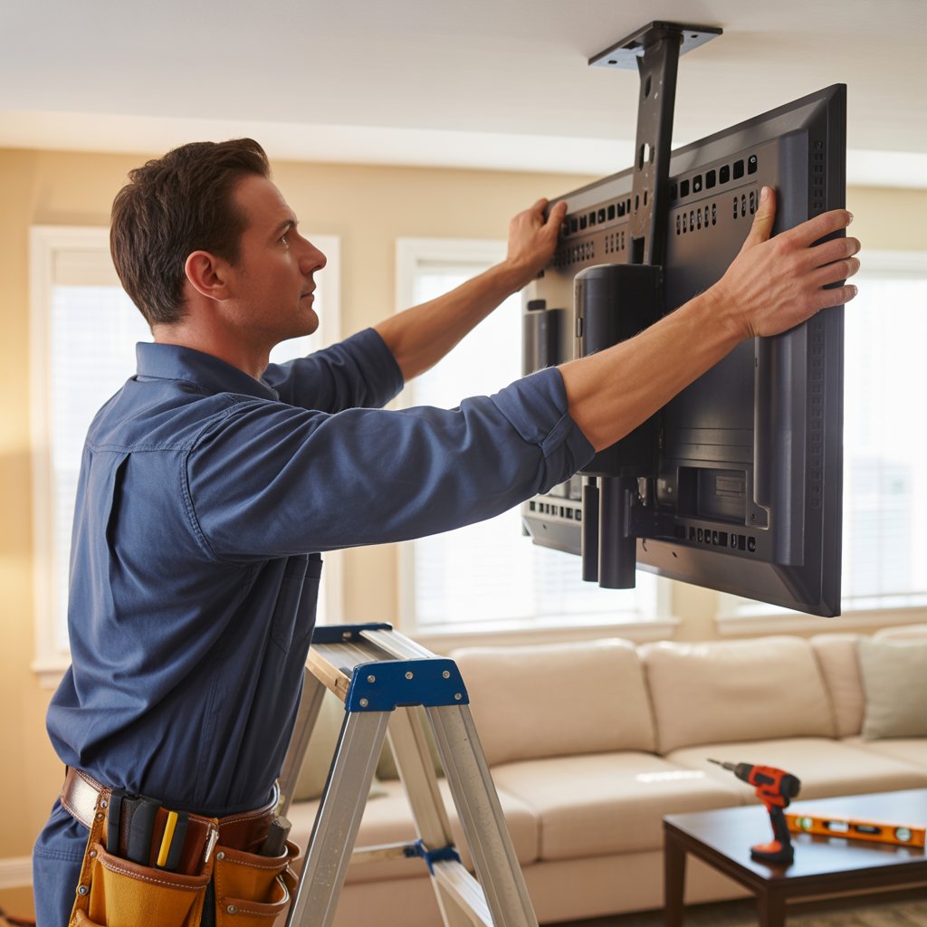 Handyman service GTA installing a TV